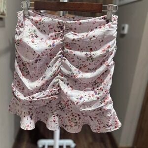 White Princess Polly floral mini skirt size 8